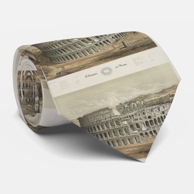 Vintage Illustration of The Roman Colosseum (1872) Tie (Rolled)