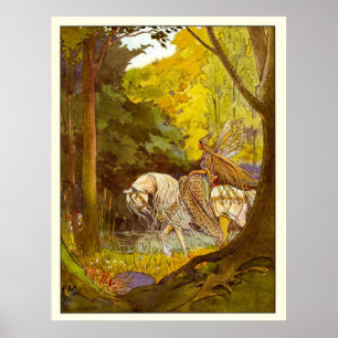Vintage Illustration Princess of the Elves Poster