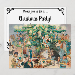 Vintage Illustration Puck's Christmas Tree, 1902 Invitation
