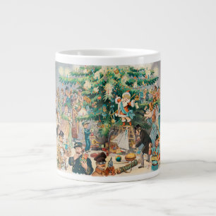 Vintage Illustration Puck's Christmas Tree, 1902 Large Coffee Mug