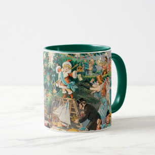 Vintage Illustration Puck's Christmas Tree, 1902 Mug