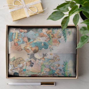 Vintage Illustration Puck's Christmas Tree, 1902 Tissue Paper