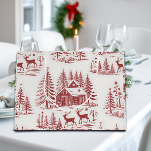 Vintage Illustration Reindeer and Houses Winter Large Gift Bag