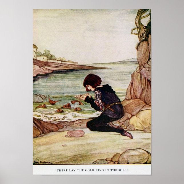 Vintage Illustration Rie Cramer Grimm's Fairy Tale Poster (Front)