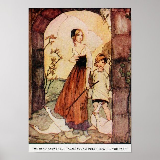 Vintage Illustration Rie Cramer Grimm's Fairy Tale Poster (Front)