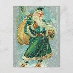 Vintage illustration Santa Christmas card 