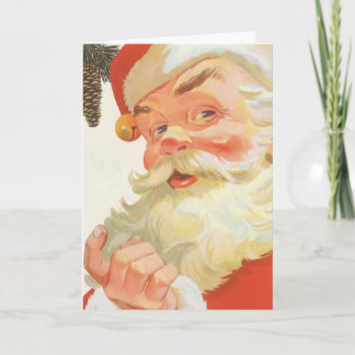 Vintage Illustration  Santa Claus Holiday Card