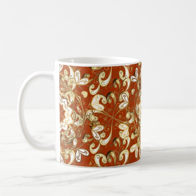 Vintage illustration. Seamless pattern golden elem Coffee Mug (Left)
