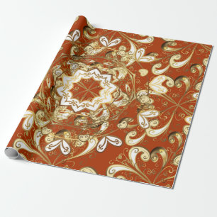 Vintage illustration. Seamless pattern golden elem Wrapping Paper