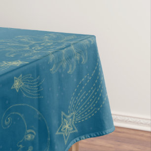 Vintage Illustration Sun Moon Stars Tablecloth