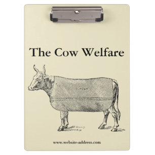 VINTAGE ILLUSTRATION The Cow Welfare Clipboard
