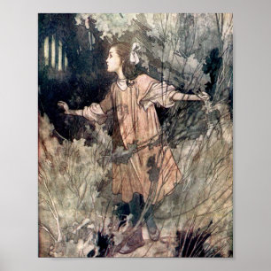 Vintage illustration The Secret Garden  Poster