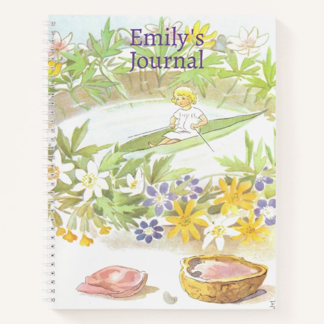 Vintage Illustration Thumbelina by Elsa Beskow  Notebook (Front)