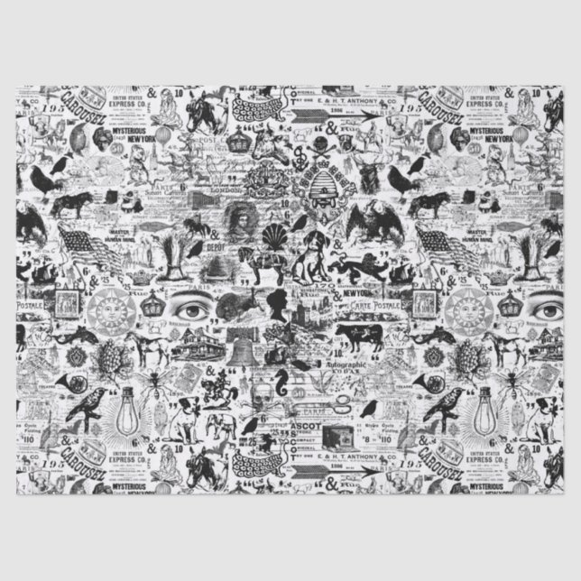 Vintage Illustration Tissue Paper or Decoupage (Front)