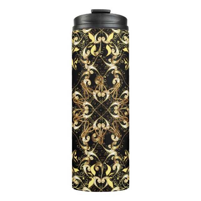 vintage illustration. Vintage seamless pattern on  Thermal Tumbler (Front)