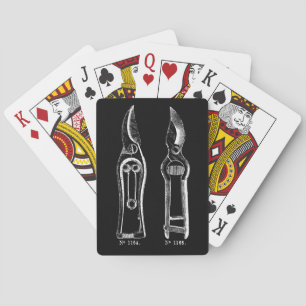 VINTAGE ILLUSTRATION white Pruners Black Playing C Playing Cards