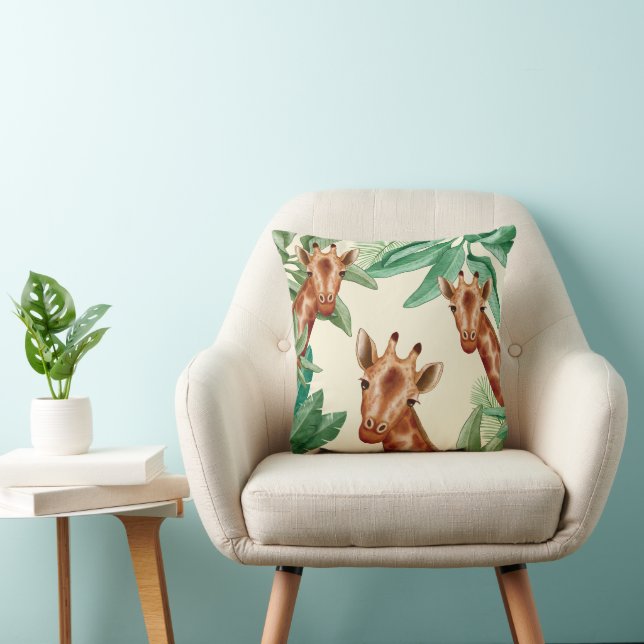Vintage Illustrations Of Giraffe Cushion (Chair)