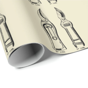 VINTAGE ILLUSTRATIONS Pruners Wrapping paper