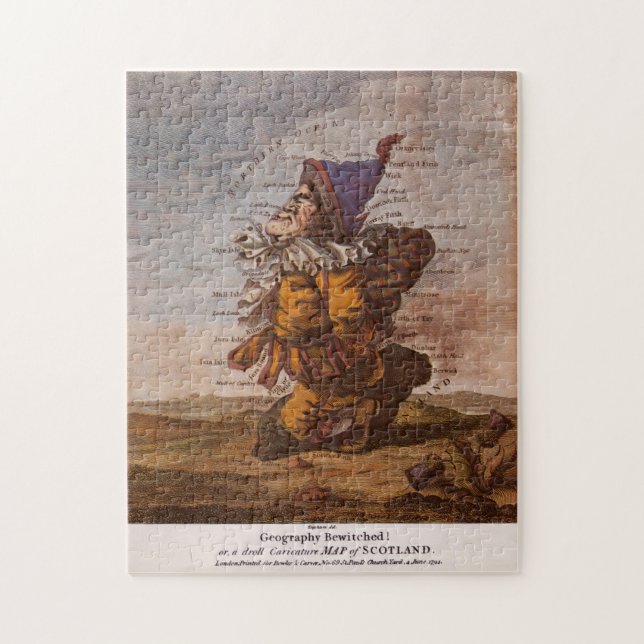 Vintage Illustrative Map of Scotland (1794) Jigsaw Puzzle (Vertical)
