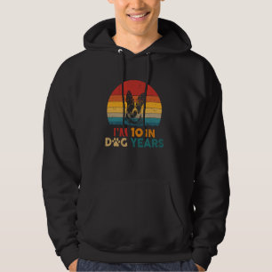 Vintage I'm 10 In Dog Years Funny 70th Birthday He Hoodie