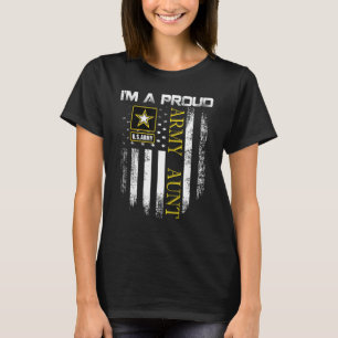 Vintage I'm A Proud Army Aunt With American Flag G T-Shirt