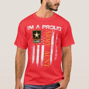 Vintage Im A Proud Army Aunt with American Flag Gi T-Shirt