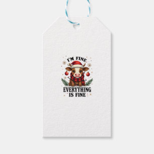 Vintage Im Fine Everything Is Fine Highland Cow Ch Gift Tags