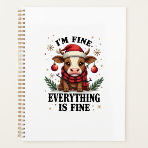 Vintage Im Fine Everything Is Fine Highland Cow Ch Planner