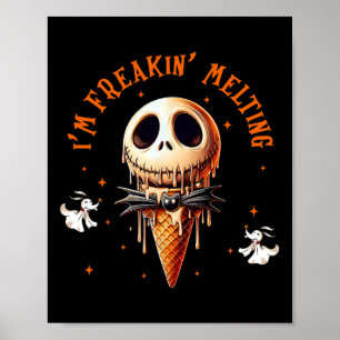 Vintage Im Freaking-melting Ice Cream Halloween Sp Poster