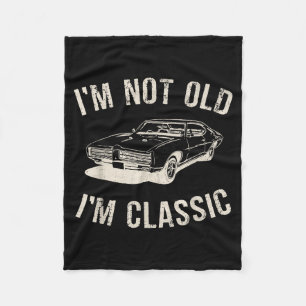 Vintage I'm Not Old I'm Clic Funny Car Graphic Men Fleece Blanket