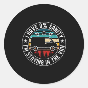 Vintage I'm Staying In Tha Van Phasmophobia Funny Classic Round Sticker