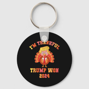 Vintage I'm Thankful Trump Won 2024 Funny Thanksgi Key Ring