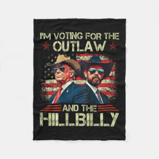 Vintage I'm Voting For The Outlaw And The Hillbill Fleece Blanket