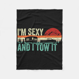 Vintage I'm Y And I Tow It Funny Rv Camper Camping Fleece Blanket