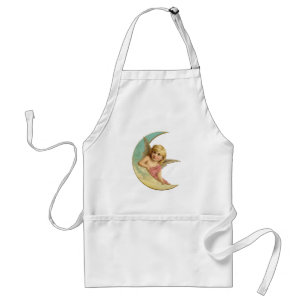 Vintage Image - Angel Sitting on a Crescent Moon Standard Apron