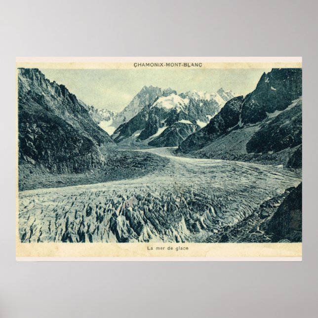 Vintage image, France, Chamonix Mont Blanc Poster (Front)