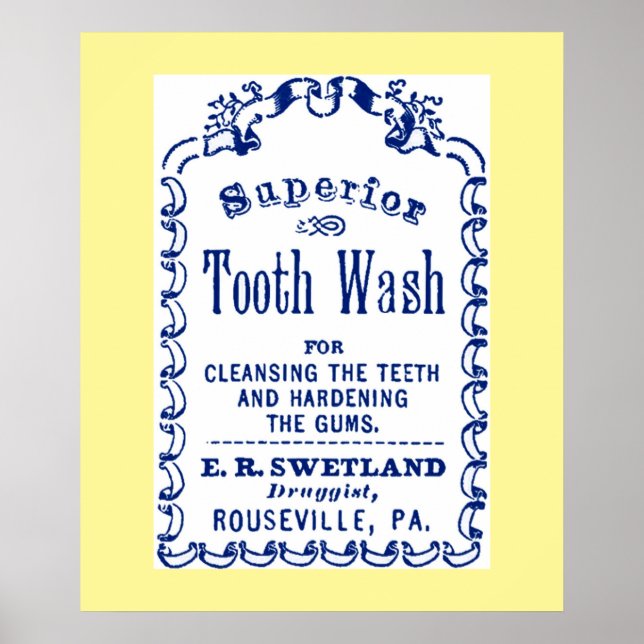 Vintage Image on Tooth Wash Dental Hygiene Poster (Front)