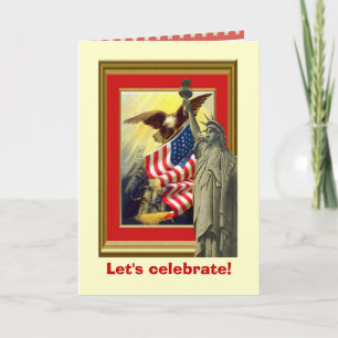 Vintage image,Patriotic symbols Card