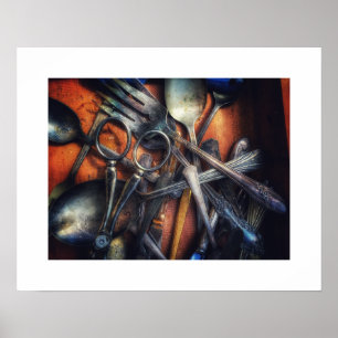Vintage Implements Poster Print