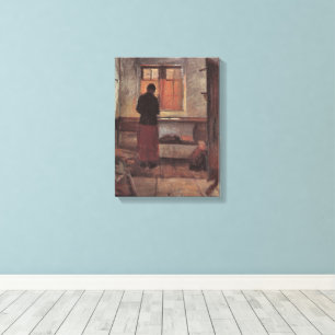 Vintage Impressionism, Girl in the Kitchen, Ancher Canvas Print