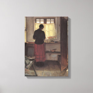 Vintage Impressionism, Pigen i Køkkenet, Ancher Canvas Print