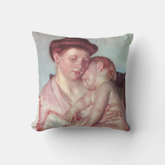 Vintage Impressionism, Sleepy Baby by Mary Cassatt Cushion