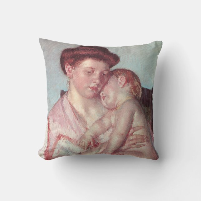 Vintage Impressionism, Sleepy Baby by Mary Cassatt Cushion (Front)