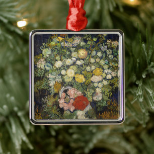 Vintage Impressionist Floral Bouquet Van Gogh Metal Tree Decoration
