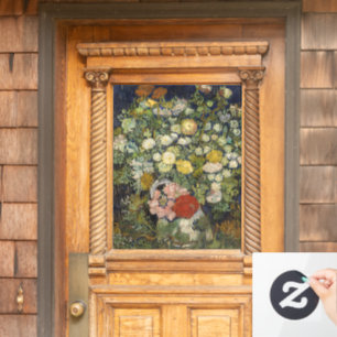 Vintage Impressionist Floral Bouquet Van Gogh Window Cling