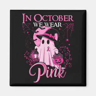 Vintage In October We Wear Nk Ribbon Ghost Hallowe Magnet