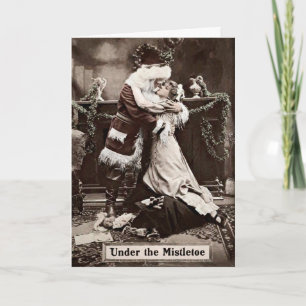 Vintage Inappropriate Santa Holiday Card