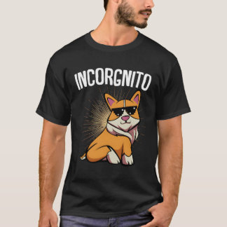 Vintage Incorgnito Funny Welsh Corgi Sunglasses Pe T-Shirt