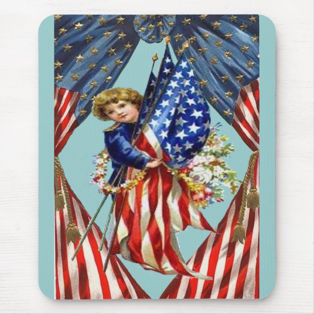Vintage Independence and Freedom Mouse Mat (Front)