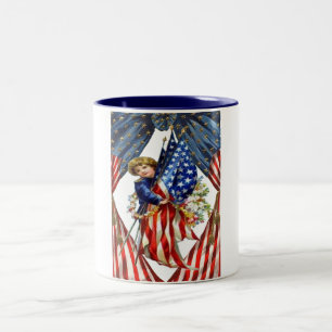 Vintage Independence and Freedom Two-Tone Coffee Mug